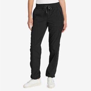 NWT Eddie Bauer Women's Sonoma Breeze Pants Black Nylon L